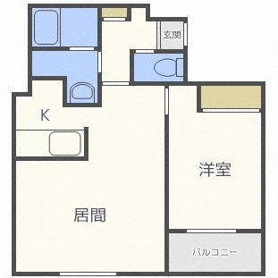 カーサスニップII(1LDK/3階)の間取り写真