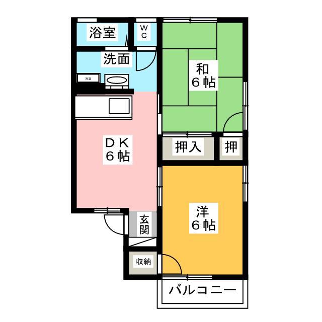 セジュール エム B(2DK/1階)の間取り写真