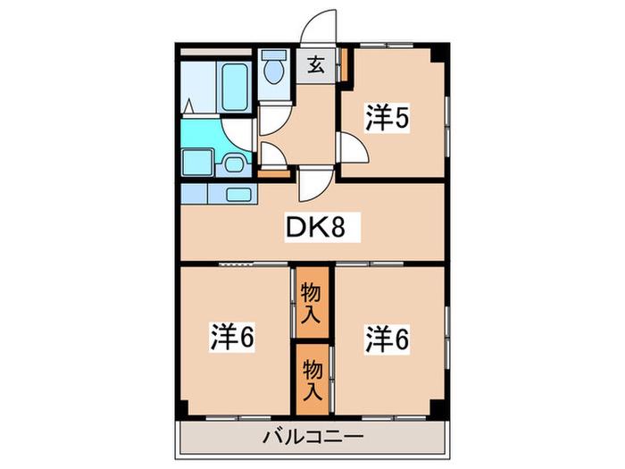 メゾンクレール(3DK/3階)の間取り写真
