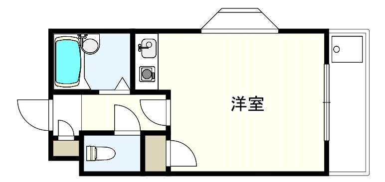 ワイズレジデンス阿倍野(ワンルーム/4階)の間取り写真