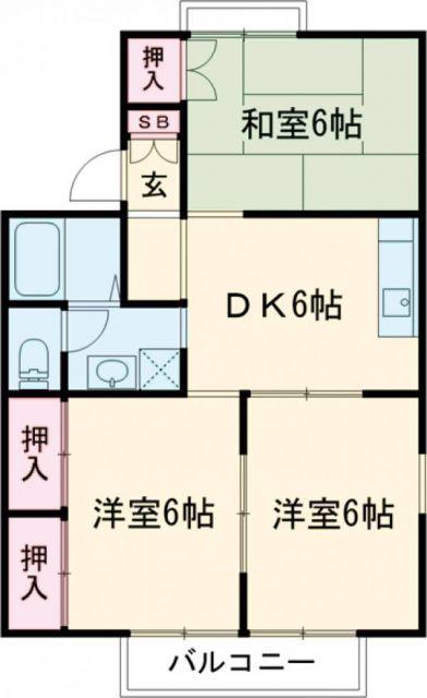 エヤナ蔵2(3DK/2階)の間取り写真