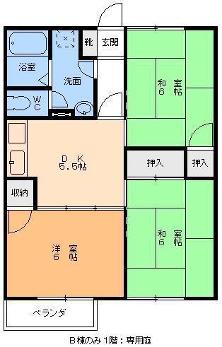 グランハイツ味生(3DK/2階)の間取り写真