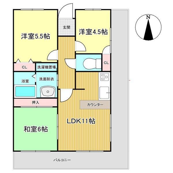 イトーピア六番町(3LDK/13階)の間取り写真