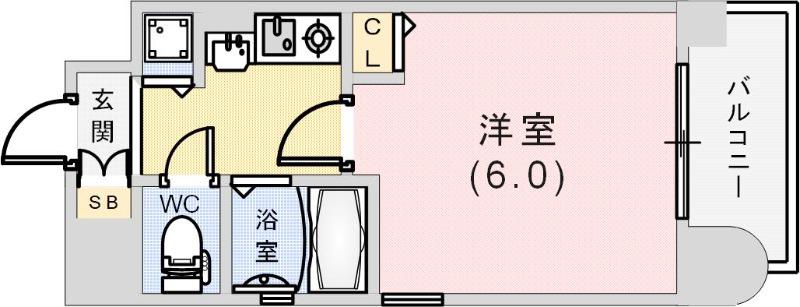 エステムコート神戸県庁前II(1K/3階)の間取り写真