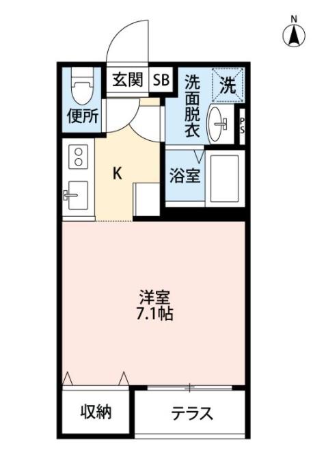 フォレスティ検見川(ワンルーム/1階)の間取り写真