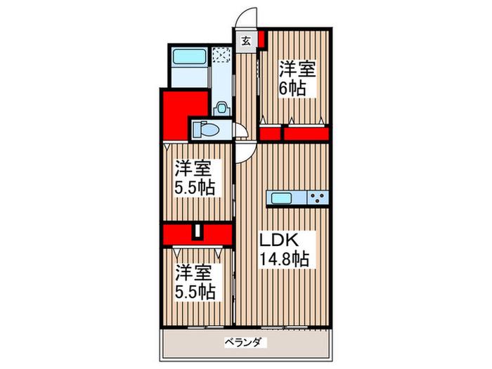 PJ TREE NEST(3LDK/5階)の間取り写真
