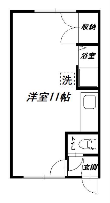 アイビー旭医前(ワンルーム/1階)の間取り写真