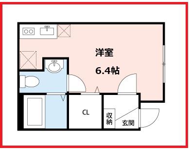 レヴェール ハナハタ(ワンルーム/2階)の間取り写真