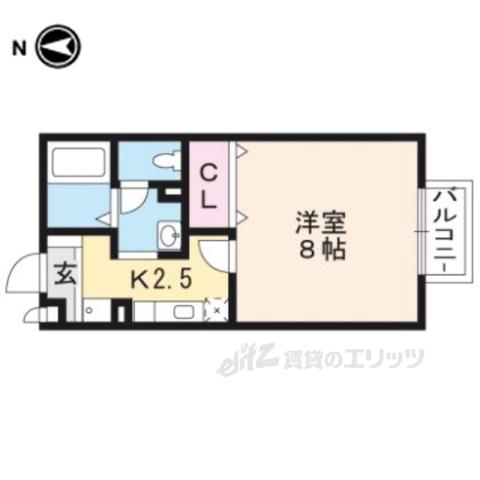 RIO AONO Ⅰ号館(1K/2階)の間取り写真