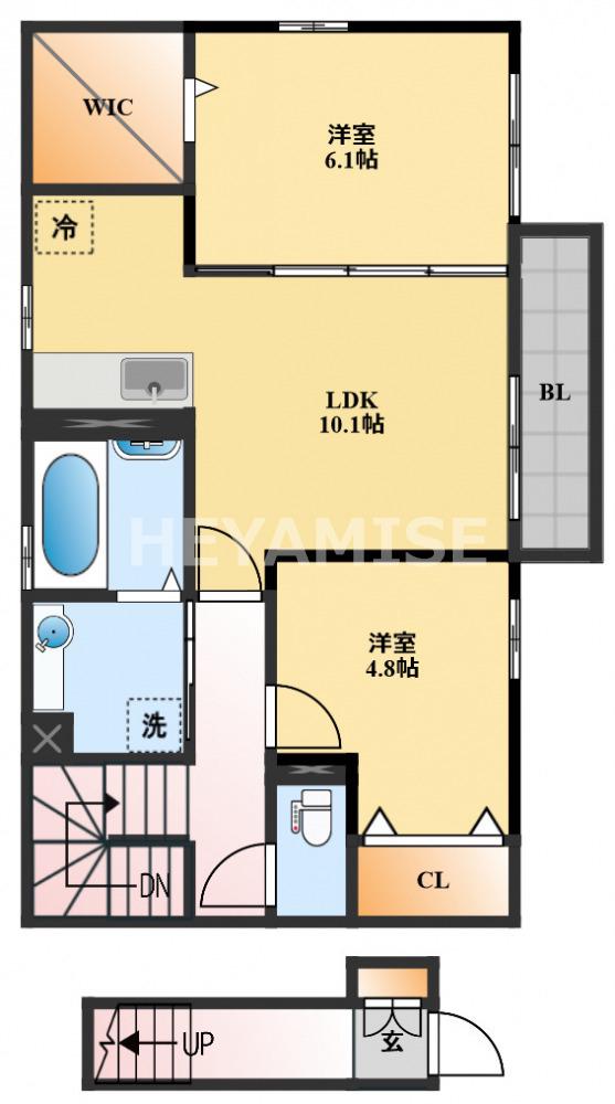 ルミエールテラス大村(2LDK/2階)の間取り写真