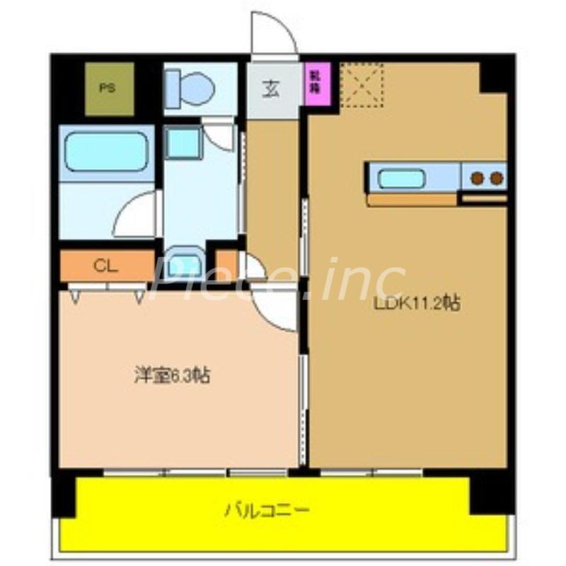 サンフレンズ新森(1LDK/4階)の間取り写真