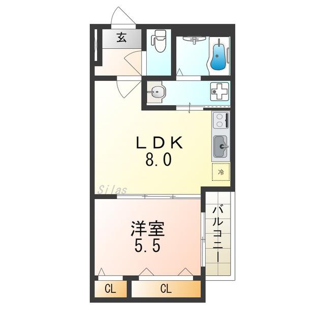 フジパレス高石III番館(1LDK/3階)の間取り写真