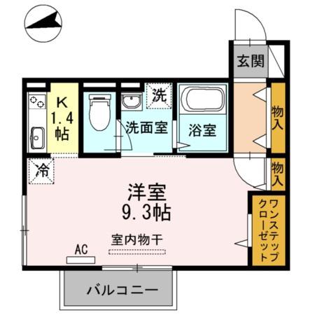 エテルノ(1K/2階)の間取り写真