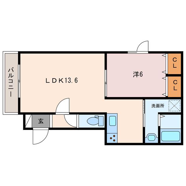 BELLA CASA II(1LDK/2階)の間取り写真