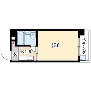 アメニティ植田(1K/1階)の間取り写真