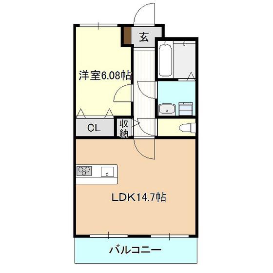 DOLCE VITA(1LDK/4階)の間取り写真