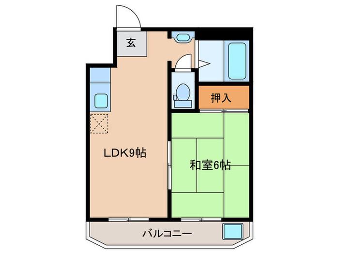 ハイツ大蔵(1LDK/3階)の間取り写真
