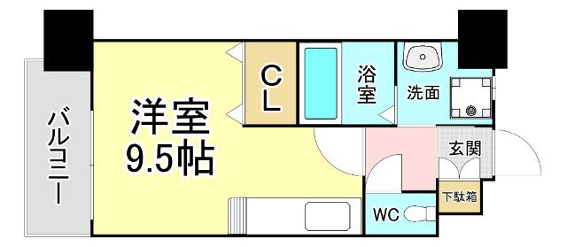 アクシオ小倉(ワンルーム/11階)の間取り写真