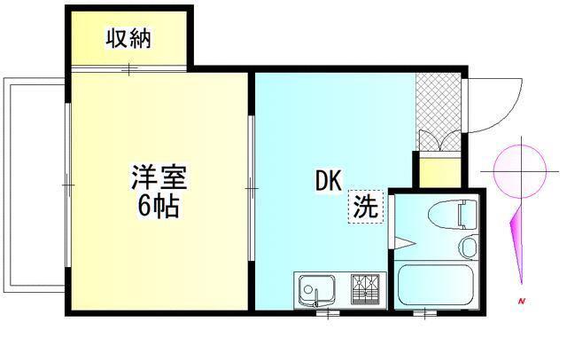 アートヴィラ(1DK/4階)の間取り写真