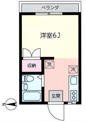 ラフォーレモトヤマ(ワンルーム/2階)の間取り写真