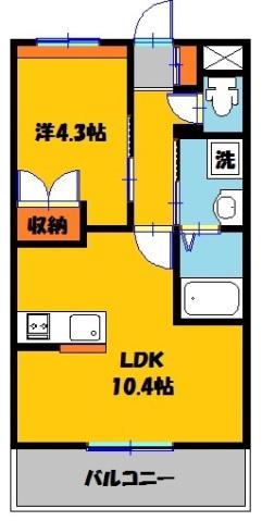 イーストヒルズ宿郷(1LDK/3階)の間取り写真
