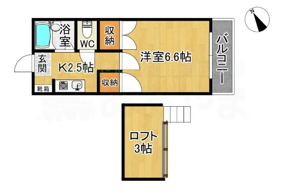 アベニュー春日(1K/2階)の間取り写真