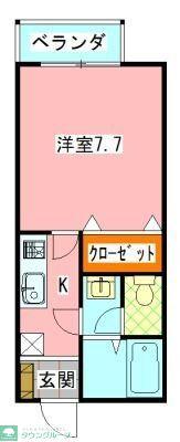 メルローズプレイス(1K/2階)の間取り写真
