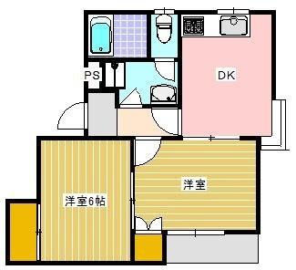グリーンハイツ(2DK/1階)の間取り写真