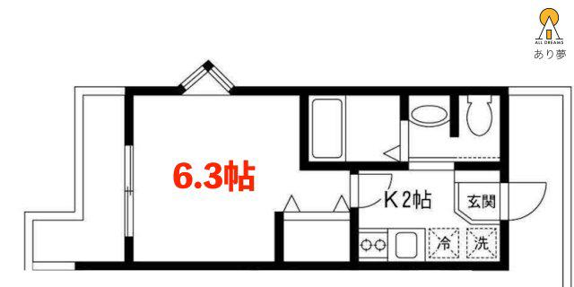 山手ドリーム(1K/1階)の間取り写真