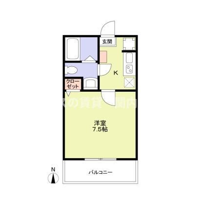 α PARKS HILLS(1K/1階)の間取り写真