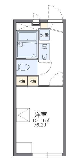 カーサ19(1K/2階)の間取り写真