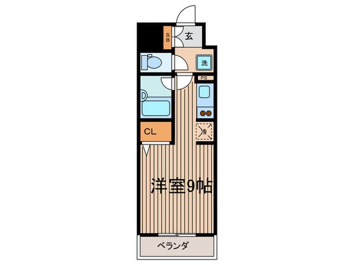 PARKAXIS蒲田壱番館(ワンルーム/1階)の間取り写真
