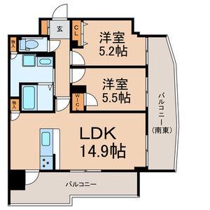BRILLIANT VIEW CENTRAL PARK(2LDK/8階)の間取り写真