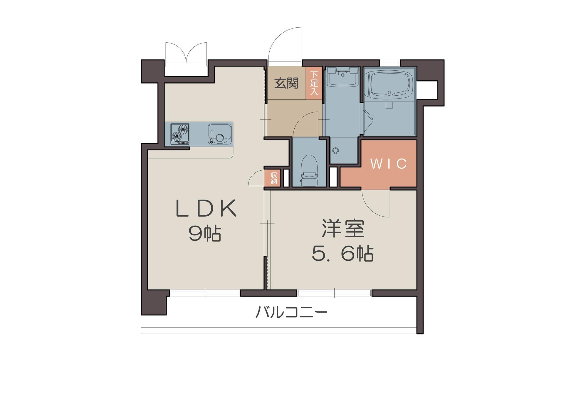 EKーTERRACE(1LDK/3階)の間取り写真