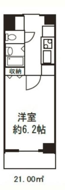 ドミール菊川(1K/5階)の間取り写真