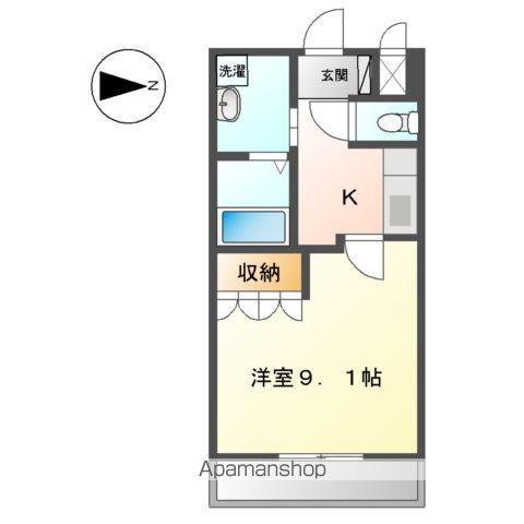 シャルマン桂(1K/1階)の間取り写真