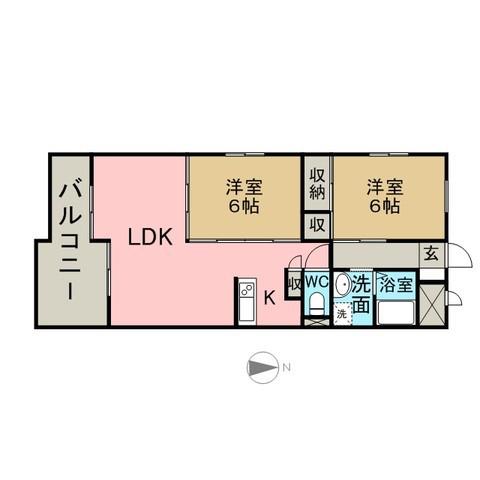 パルテール さくら館(2LDK/3階)の間取り写真