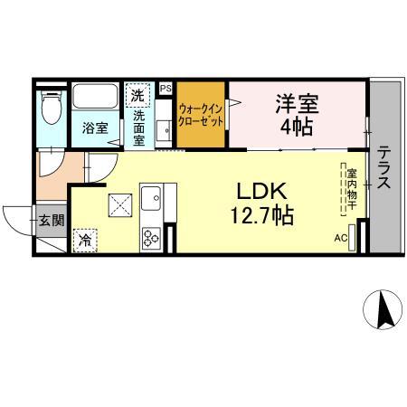 セレスティア東葛西II(1LDK/1階)の間取り写真