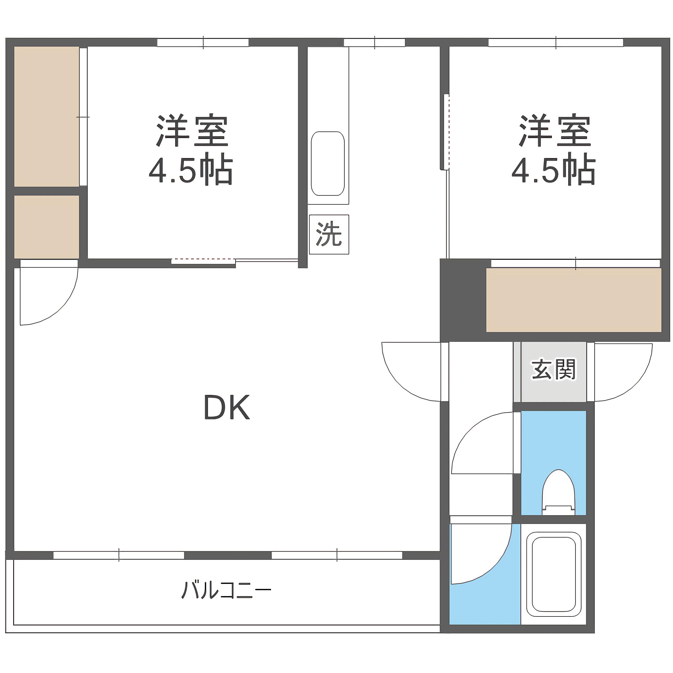 イーグルハイツ(2LDK/3階)の間取り写真
