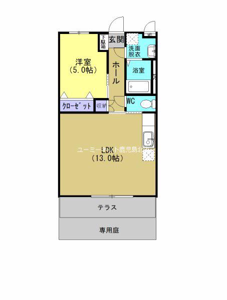 サニーヒルズ坂元(1LDK/1階)の間取り写真