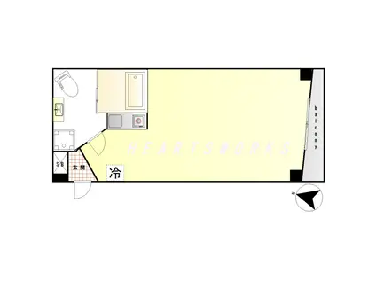 アムール神楽坂(ワンルーム/1階)の間取り写真