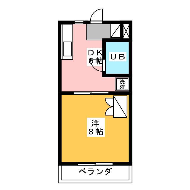 サンルミエール(1DK/2階)の間取り写真