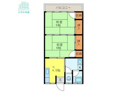 佐古アパートC棟(2DK/1階)の間取り写真