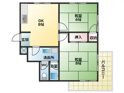 サンハイツ(2LDK/1階)の間取り写真