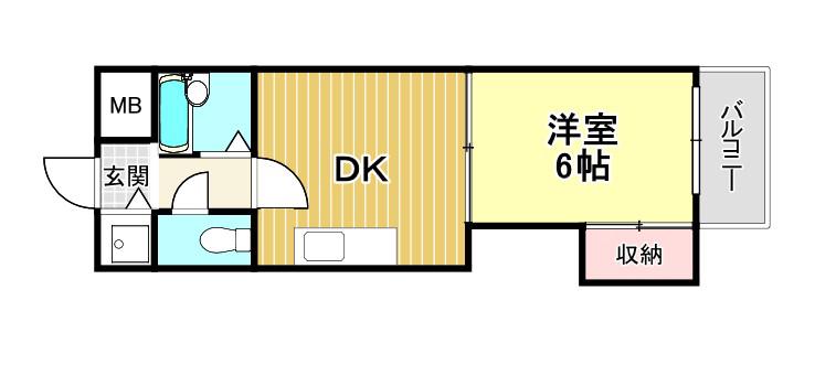 ふぁみーゆ吹屋町(1DK/5階)の間取り写真