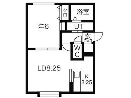 パルテノスI(1LDK/1階)の間取り写真