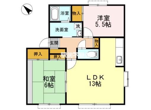 ミーツハオスK(2LDK/2階)の間取り写真