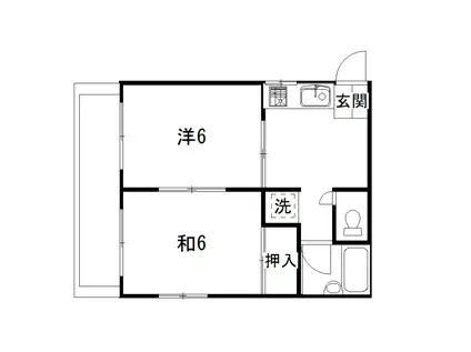 アットハウス田迎(2DK/2階)の間取り写真