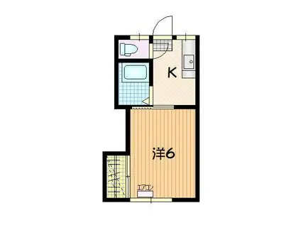 コーポ谷村(1K/2階)の間取り写真