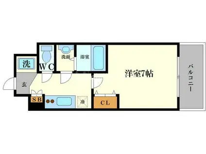 WILLDO九条南(1K/3階)の間取り写真